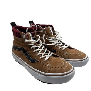 VANS Sk8-Hi MTE-1 Plaid Brown‎ Size 7M